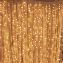 Twinkle Star  300 LED Window Curtain String Lights WARM WHITE 6.6ft X 9.8ft NEW - £18.29 GBP