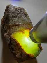Icy Ice Light Green 100% Burma Jadeite Jade Rough Stone # 484 gram # 242... - $4,200.00