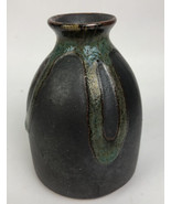The Antiqua Warehouse Takahashi Stoneware DRIP Vase Japan 4.5&quot; x 3&quot;  LOOK - $27.99