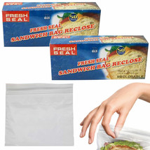100 Ct Resealable Sandwich Bags Lunch Snack Food Storage Freshness Press... - £12.67 GBP