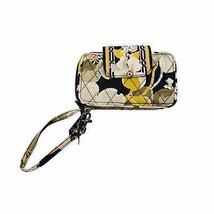 Vera Bradley Women&#39;s Wrislet Card Holder Yellow Black White Floral - $10.30