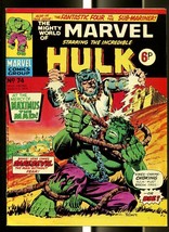 Mighty World Of Marvel #74 1974-HULK-FANTASTIC FOUR-DAREDEVIL-KIRBY-UK Comic Fn - £28.60 GBP