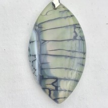 Dragonfly Wing Stone Agate Pendant Necklace Choker 19 Inch Translucent - $10.00