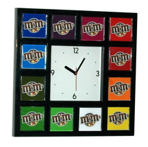 M&amp;Ms candy color wheel peanut butter variety Clock with 12 pictures - £25.32 GBP
