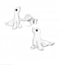 Seal sterling silver stud earrings - $13.86