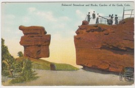 Balanced Steamboat Rocks Garden of the Gods Colorado CO Postcard People Carriage - £2.32 GBP