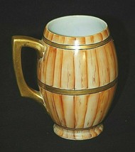 Antique PH Leonard Handpainted Porcelain Mug Tankard Wood Barrel Vienna Austria - £36.99 GBP