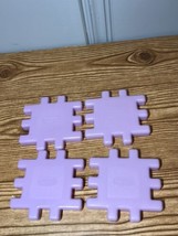 Lot Of 4 Little Tikes Wee WAFFLE BLOCKS 4&quot; Building Toys Purple - £3.99 GBP