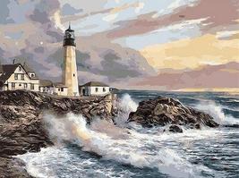 Lighthouse on the Rocks Paint by Numbers Kit - £19.17 GBP
