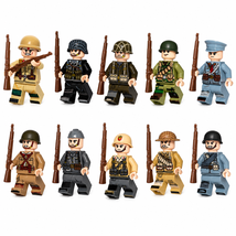 WW2 Periods 6 Countries Army Soldiers 10pc Minifigure Set A - $15.03+
