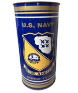 Rare Vintage U.S. Navy Blue Angels Trash Can Metal 19.5&quot; - $127.71