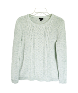 Talbots Cable Knit Sweater Size Lp Large Petite Pale Green Variegated 10... - £18.28 GBP