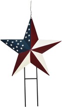 Metal Barn Stars Garden Stake Hanging Star Ornament American Flag Yard S... - £15.61 GBP