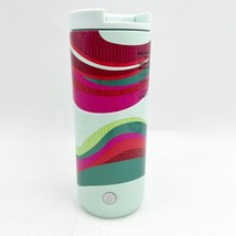 Starbucks Winter 2021 Mint Green Stainless Insulated Tumbler Red Waves 12oz - £15.63 GBP