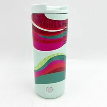 Starbucks Winter 2021 Mint Green Stainless Insulated Tumbler Red Waves 12oz - £15.65 GBP