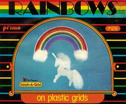 Plastic Canvas Rainbow Unicorn Mobile Purse Tissue Cover Coasters Mat Pa... - $12.99