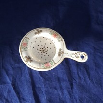 Nippon Hand Painted Porcelain Tea Strainer With Floral Design - $28.98