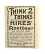 Hires Root Beer Soda Pop 1894 Advertisement Victorian Think 2 Thinks ADB... - $375.77 MXN