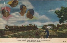 Postcard Diorama Stephen Foster Old Black Joe Suwanee River White Springs FL - £4.66 GBP