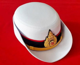 Thai Army Officer Cap White Colonel Uniform Captain Women Soldier Military - £66.61 GBP