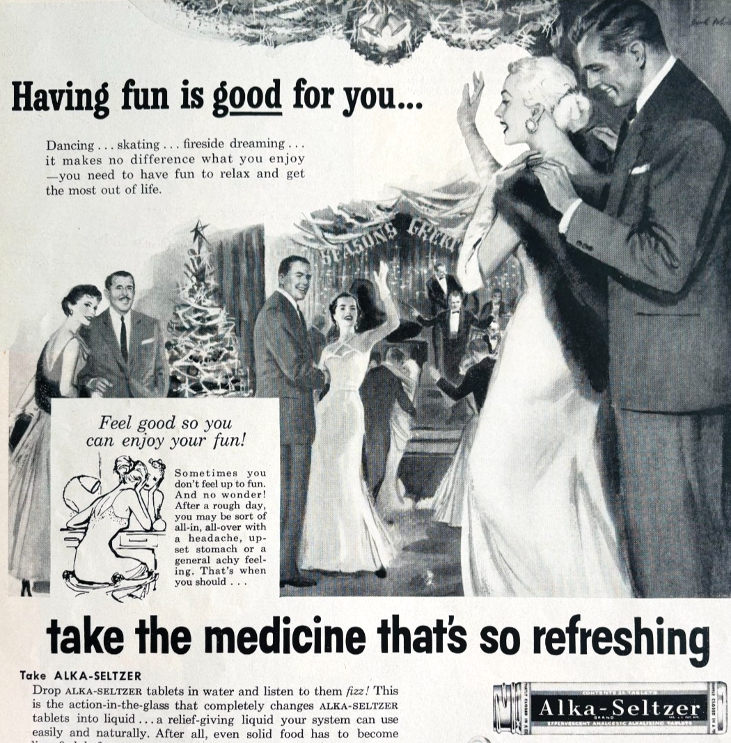 1955 Alka-Seltzer Advertisement Vintage Medical Stomach Ache Relief DWYY5 Item image 2