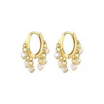 CANNER Real 925 Silver Hoop Earrings For Women Zircon Circle Round Earring Fashi - £9.52 GBP