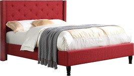 Residence Furbed00007_Cloth_Burgundy_Full Platform Bed. - £209.41 GBP