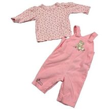 Carter&#39;s Baby Girl Pink Floral Long Sleeve Top Bear Overalls Outfit Set ... - $14.85
