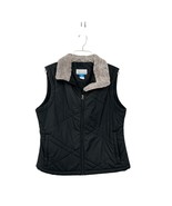 Columbia Vest Womens XL Used Black Quilted Faux Fur Collar Winter Fall - $468.94 MXN