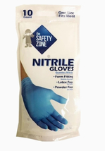 The Safety Zone Disposable Nitrile Gloves, 10 Pack, One Size Fits Most - $8.95