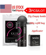 Sevich Hair Fiber Set 100g Fiber Hair Refill Bag + 25g Empty Bottle + Ap... - $26.99