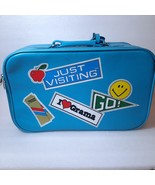 Vintage I heart love Grama Child Soft Suitcase Just Visiting teal Blue 1... - $36.00