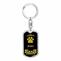 Dog Dad Gift Beagle Swivel Keychain Engraved 18k Gold - £35.74 GBP