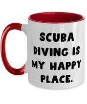 Best Scuba Diving Gifts, Scuba Diving is My Happy Place, Cute Holiday Two Tone 1 - £15.62 GBP