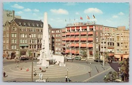 Amsterdam National Monument Dam Square Colorful Historical View Postcard - £11.15 GBP