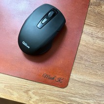 Personalized Leather Mousepad Customized Handmade Mouse Pad with Engraving - £27.89 GBP