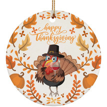 Thanksgiving Turkey Ornament Cute Wild Turkey Drinking Wine Fall Ornaments Gifts - £11.23 GBP