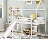Twin Loft Bed With Slide And Ladder,House Bed Frame With Slide &amp; Guardra... - £348.34 GBP