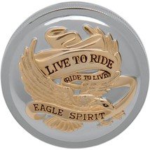 Harley Live To Ride Vented Gas Cap for 84-E96 Models Chrome/Gold Insignia - £29.42 GBP