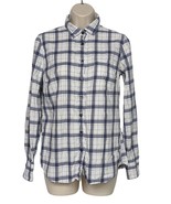 J. Crew Perfect Fit Button Up Shirt Size XS Blue White Plaid Long Sleeve... - $357.81 MXN