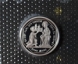 GERMANY 10 MARK PROOF SILVER COIN 2000 A KARL DER GROSSE MINT SEALED - £37.26 GBP