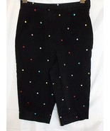Briggs New York Petite Pants Capris Cropped Black Polka Dot Embroidered ... - $16.69 CAD