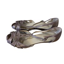 Clarks Womens Size 9.5 Gold Pewter Sandals Buckle 79089 Shoes Comfort - £22.67 GBP