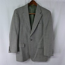 Vtg 80s Palm Beach 42R Tan Gray Herringbone Tweed Mens Blazer Jacket Spo... - $34.99