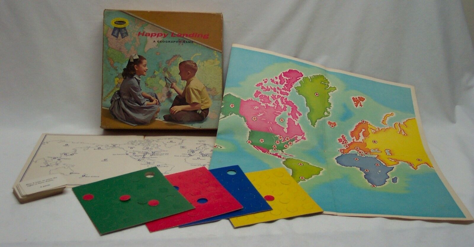 Vintage 1962 HAPPY LANDING A Geography Game BY Whitman Publishing No.4786 - $14.85