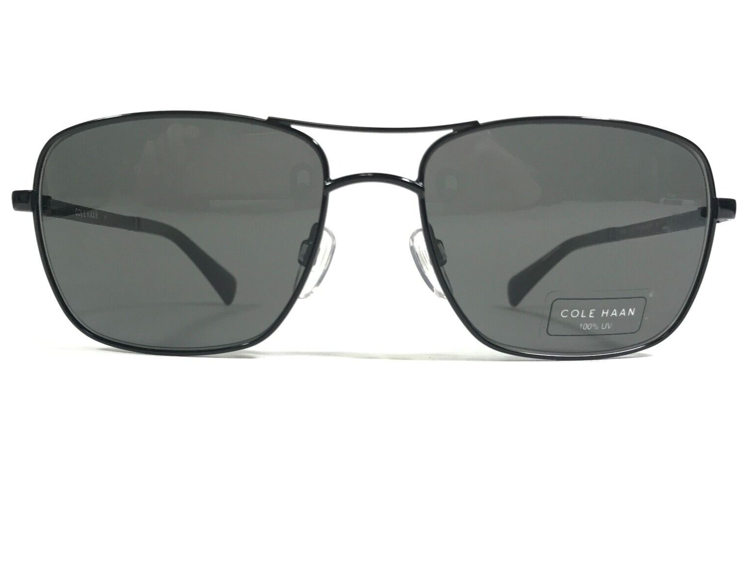 Cole Haan Sunglasses CH6001 045 DARK GUNMETAL Black Square Frames w Black Lenses - $65.26