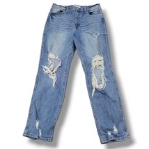 Eunina Jeans Size 11 W31&quot;xL28&quot; Rocky Super High Rise Boyfriend Jeans Distressed - £22.19 GBP