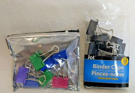 Binder Clips 19 Count Assorted Sizes 3/4&quot; - 1 1/4&quot; Multi Colors - £7.84 GBP