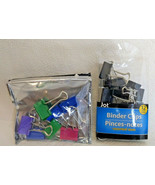 Binder Clips 19 Count Assorted Sizes 3/4&quot; - 1 1/4&quot; Multi Colors - £7.78 GBP