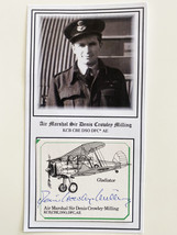 WWII Air Marshal Sir Dennis Crowley Milling Signed Gladiator Card with Photo - £39.34 GBP